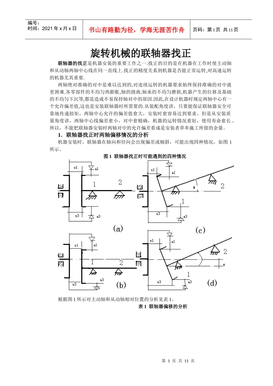 旋转机械的联轴器找正_第1页