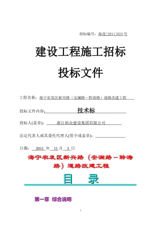 海宁农发区新兴路(安澜路-聆涛路)道路改建工程