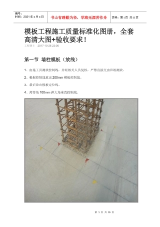 模板工程施工质量标准化图册全套高清大图