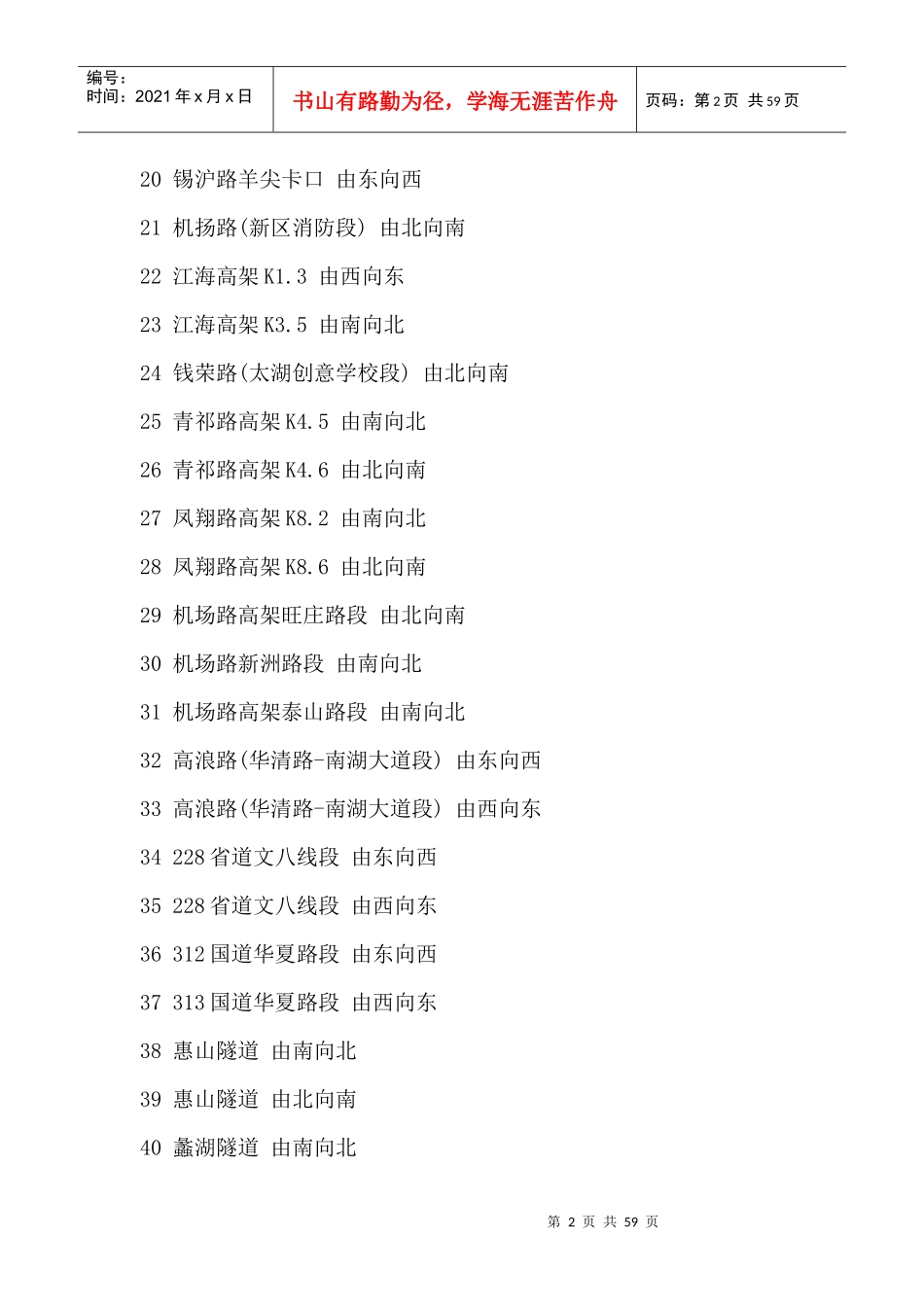 无锡电子警察设置清单_第2页