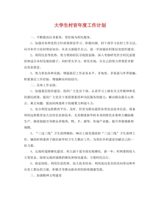 大学生村官年度工作计划2 