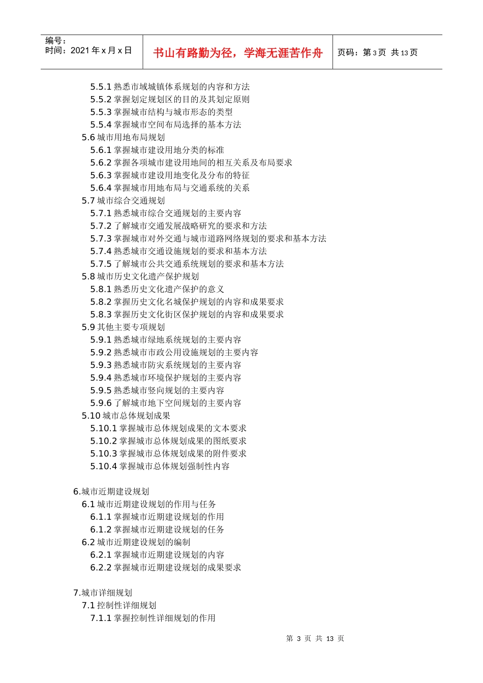 注册城市规划师执业资格考试大纲_第3页