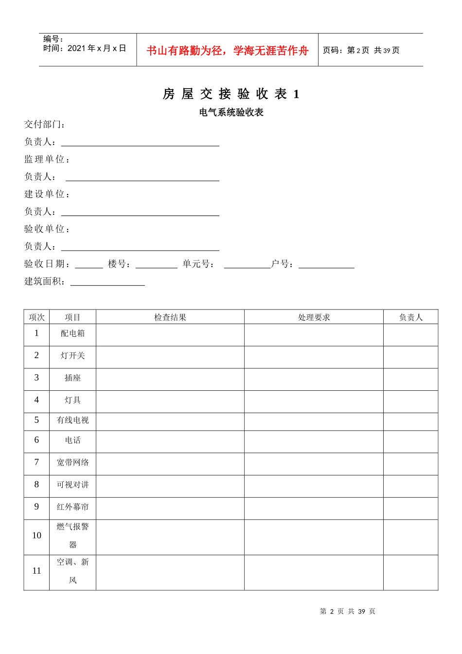 物业承接验收表格_第2页