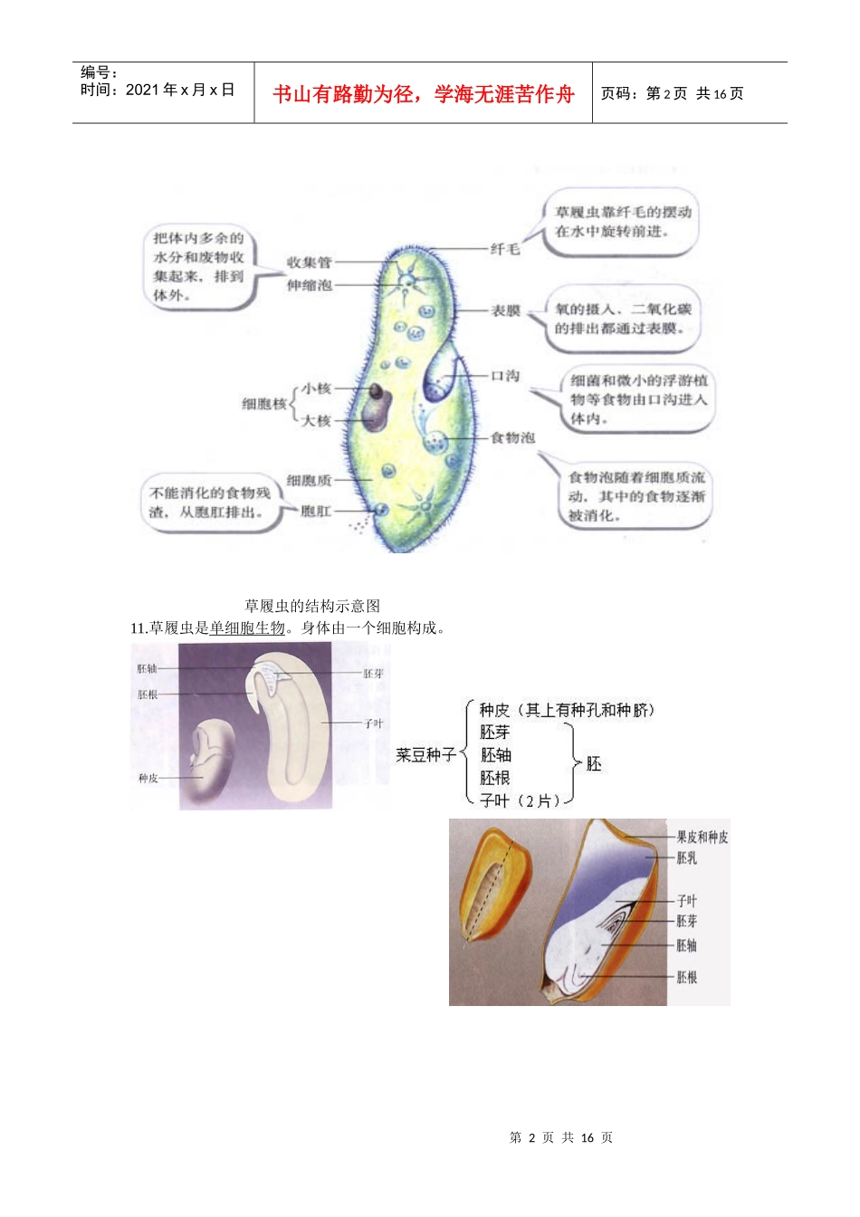 生地会考复习资料：初中生物图集(附题目)[1]_第2页