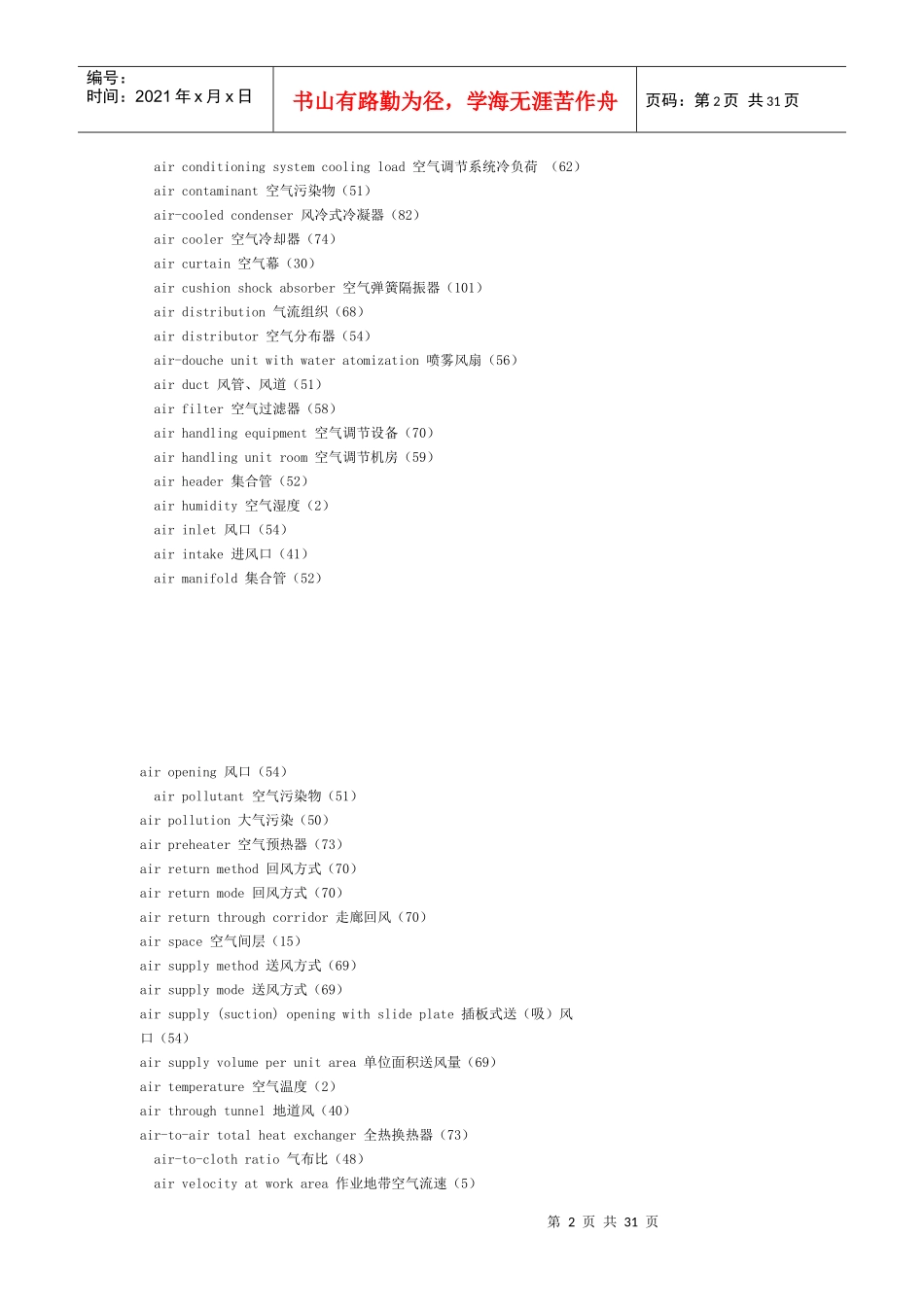 暖通专业英语词汇_第2页