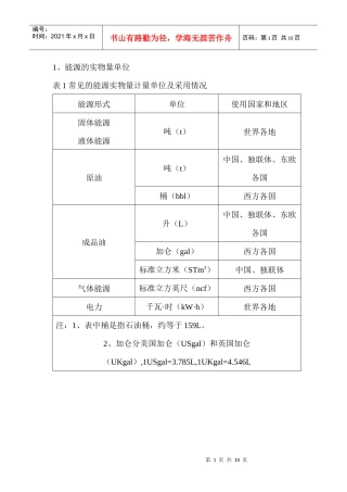 标准煤折算系数表