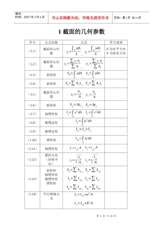 材料力学公式大全