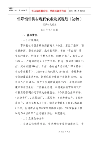 村现代农业规划