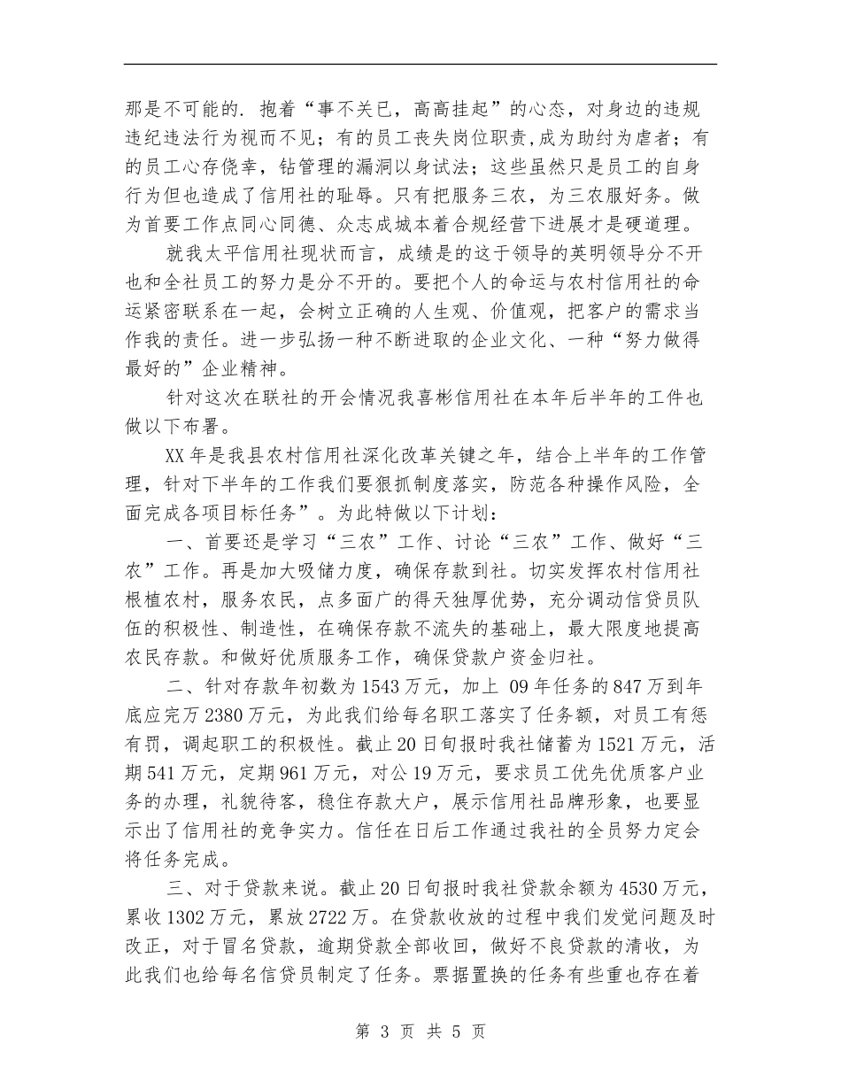 信用社下半年工作计划整改措施_第3页