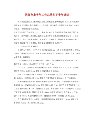 扶贫办上半年工作总结和下半年计划 
