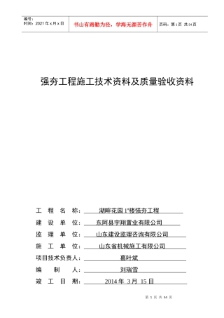 湖畔花园1#住宅楼强夯工程资料