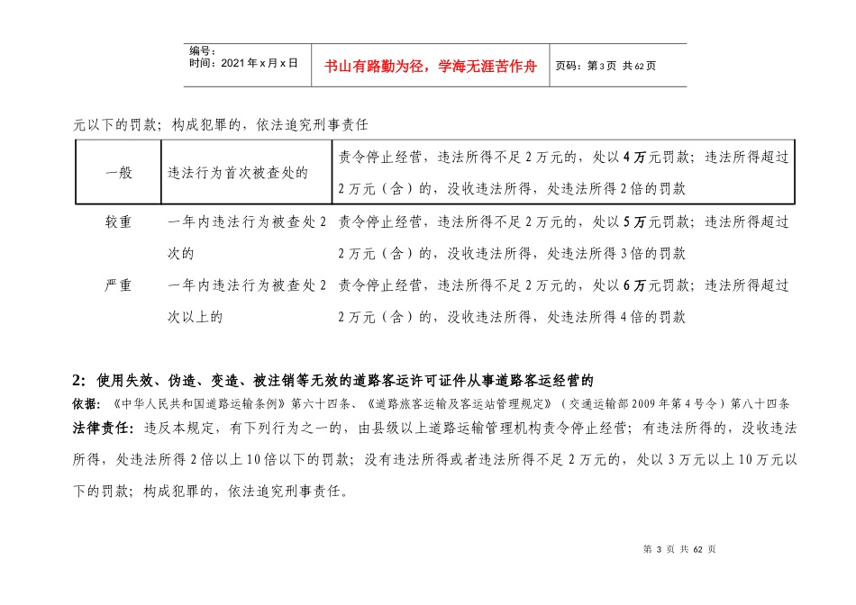 河北省交通运输行政处罚自由裁量权执行标准运政部分2_第3页