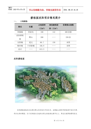 沈阳某地产项目情况简介721