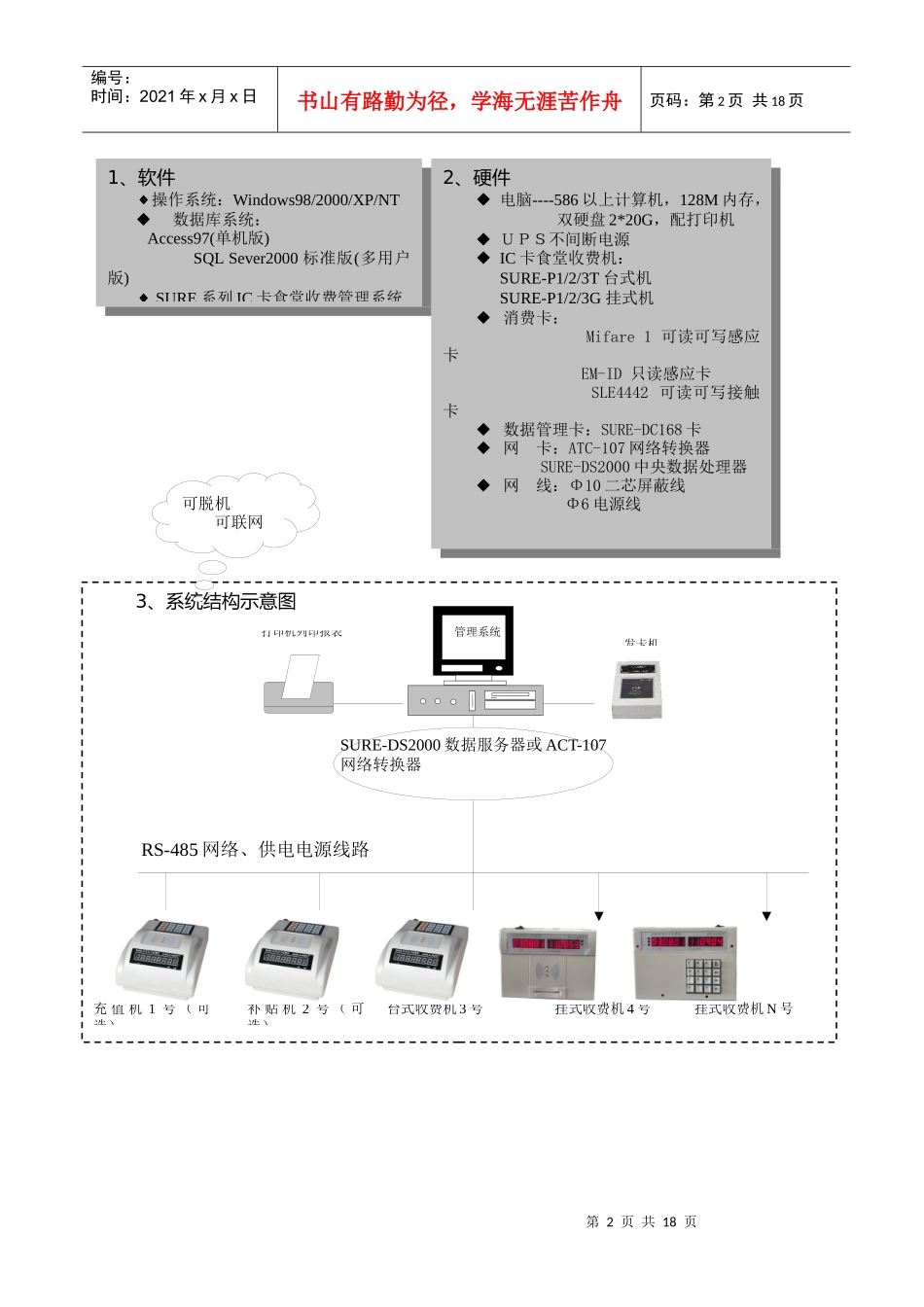 智能卡收费系统（电子钱包方式(M1SLE4442、实时方式M_第2页