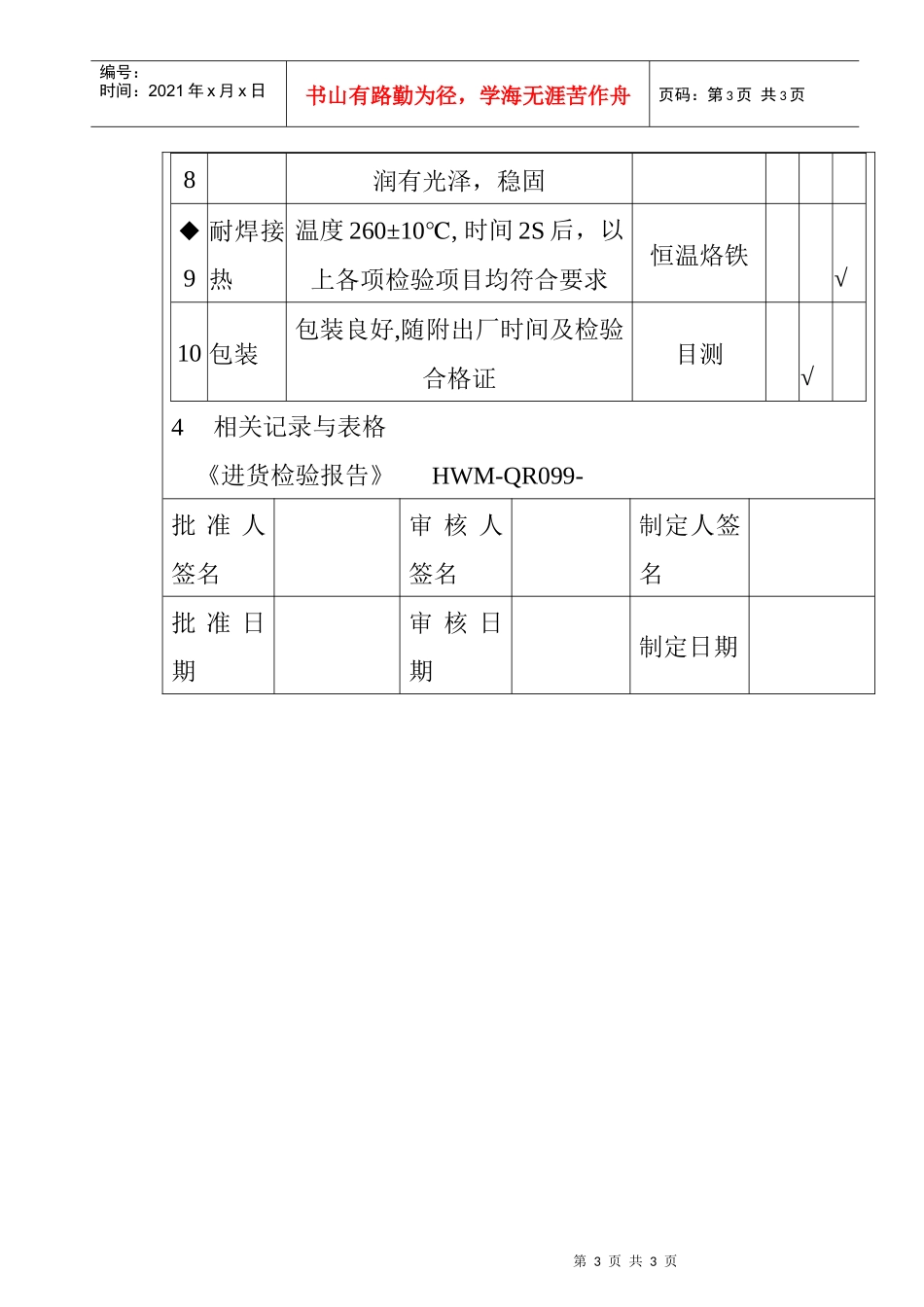 某电子公司进货检验规作业指导书（扬声器）_第3页