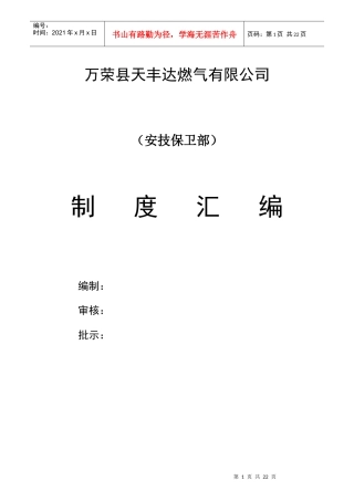 某燃气公司安技保卫部制度汇编