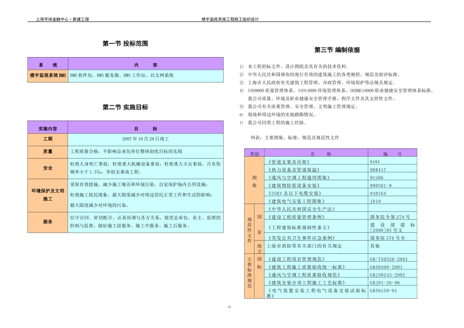 楼宇监视系统工程施工组织设计_第2页