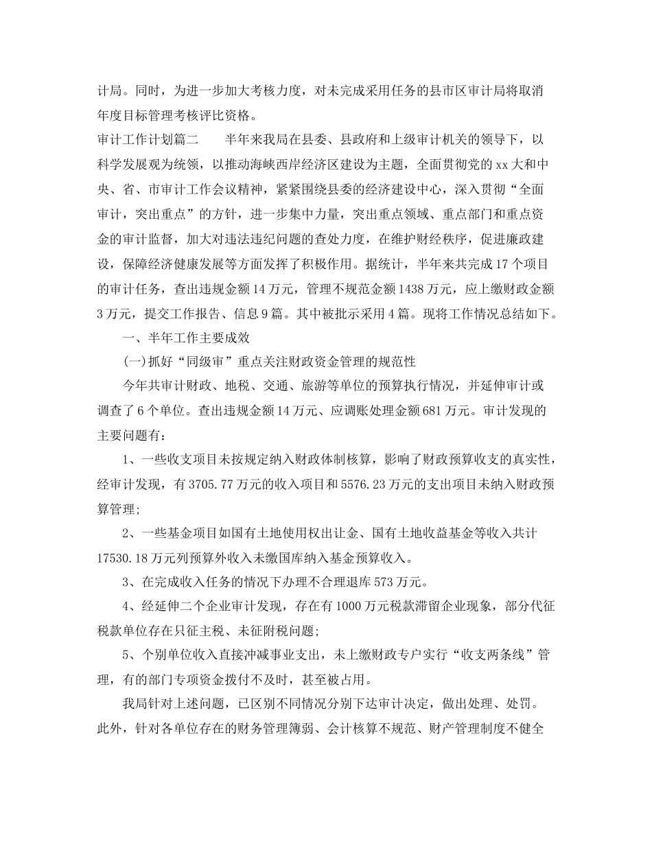 审计工作计划表 _第3页