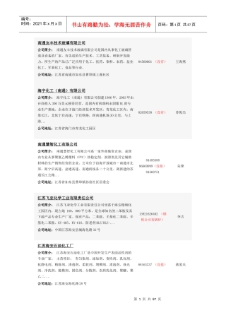 江苏化工企业最新客户名录