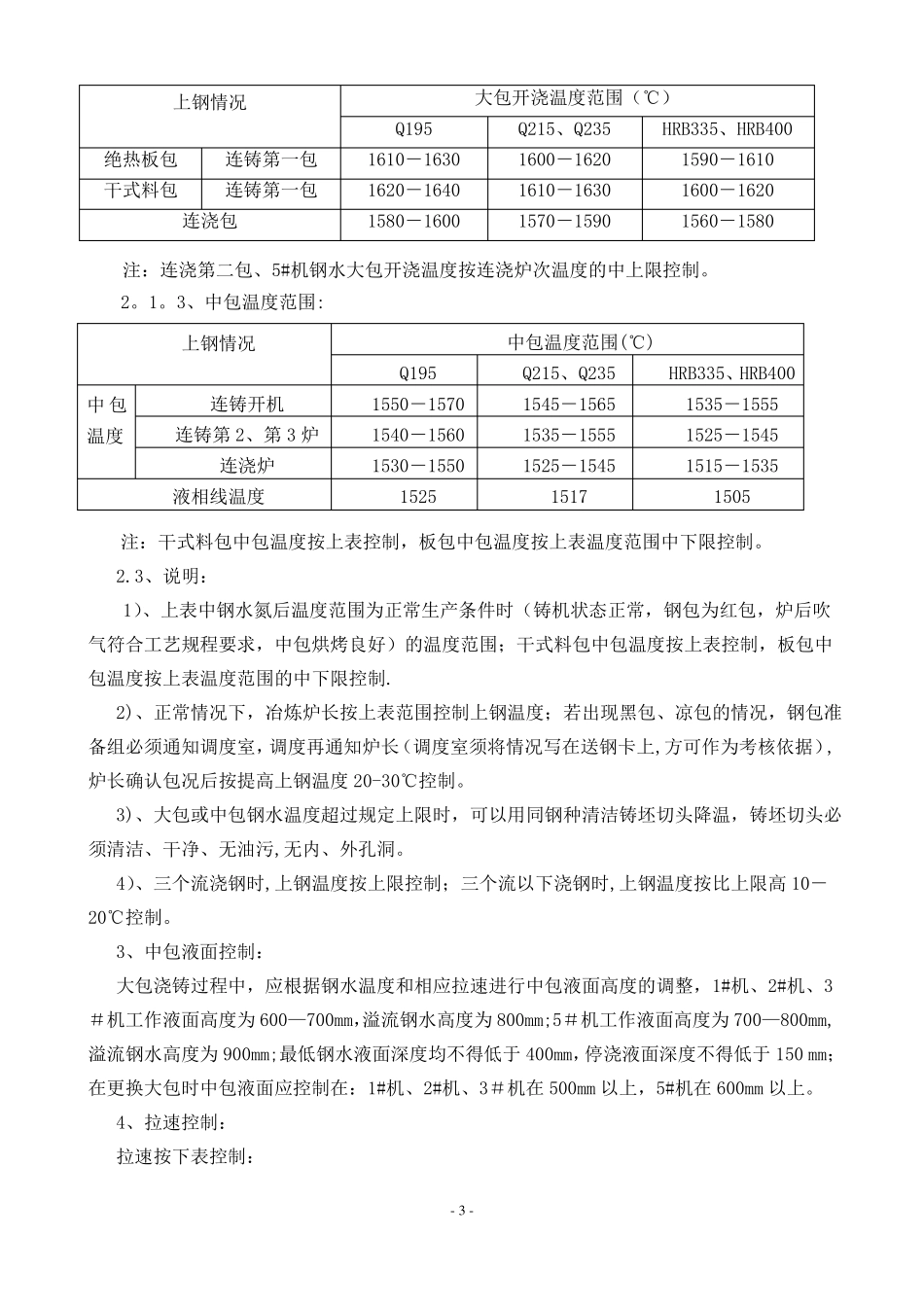 方坯连铸机工艺技术操作规程_第3页