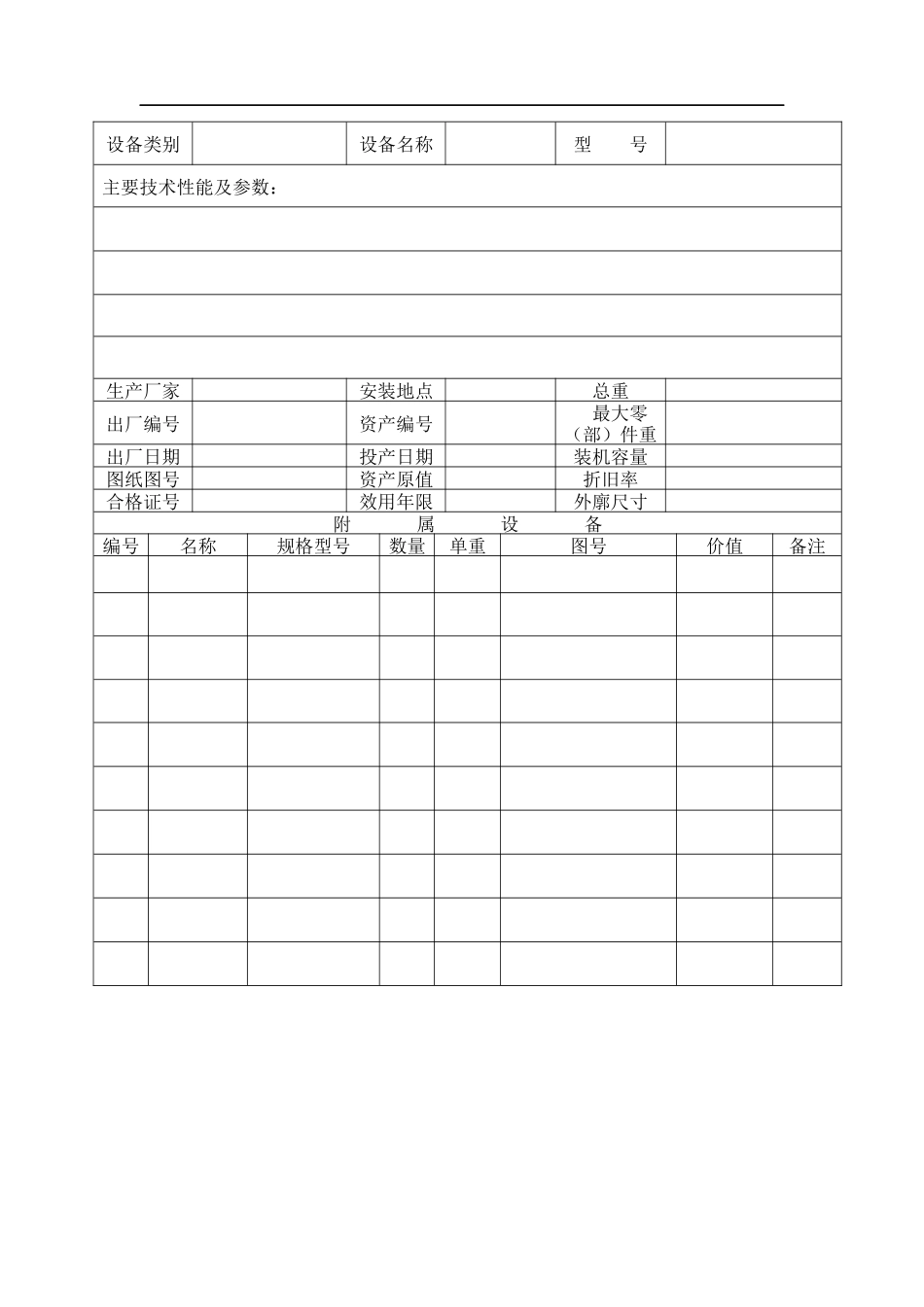 某矿业有限责任公司设备技术档案表_第2页