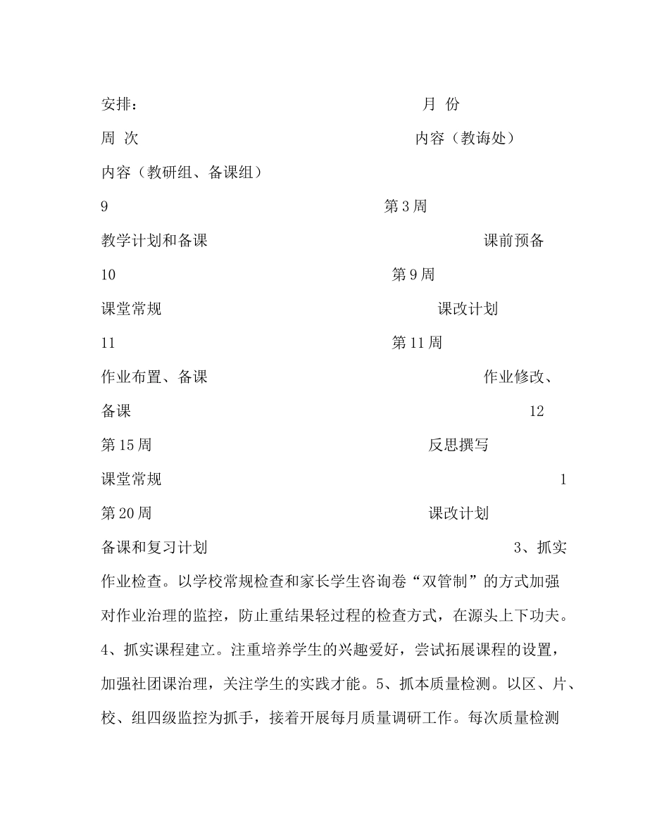 教导处范文小学第一学期教学工作计划五_第2页