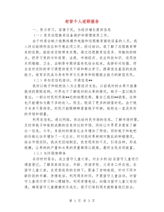 村官个人述职报告