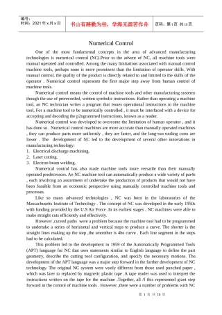 机械类数控外文翻译外文文献英文文献数控