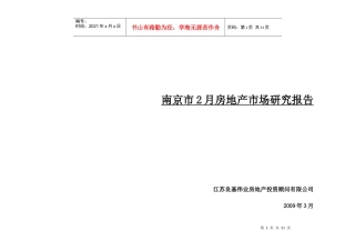某某年南京市房地产市场研究报告