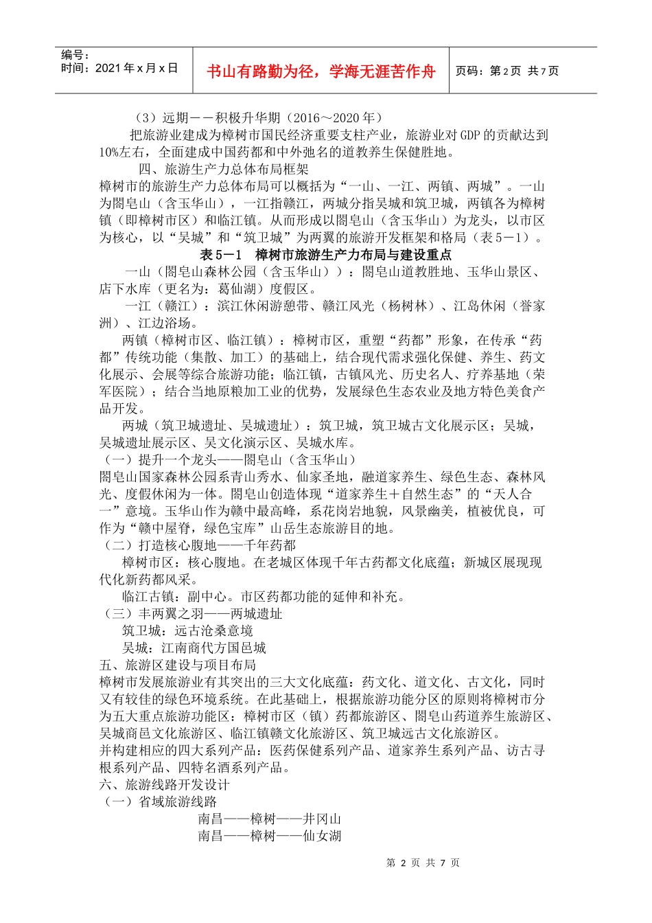 樟树市旅游业的发展总体规划_第2页