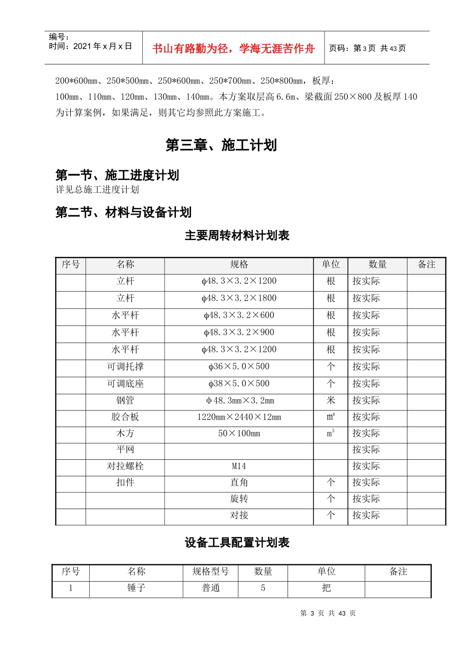 框剪结构住宅小区模板工程施工方案_第3页