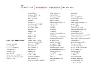 机械组装、冲压与喷漆等专业词汇汇总