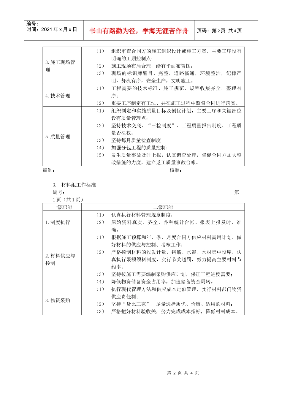 某房地产企业项目部各部门工作指标_第2页