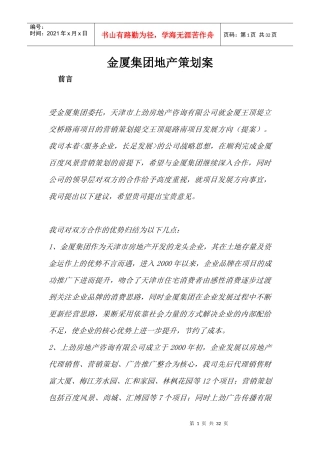 某某集团地产策划方案