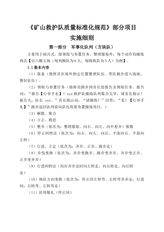 河南矿山救护队质量标准化补充细则