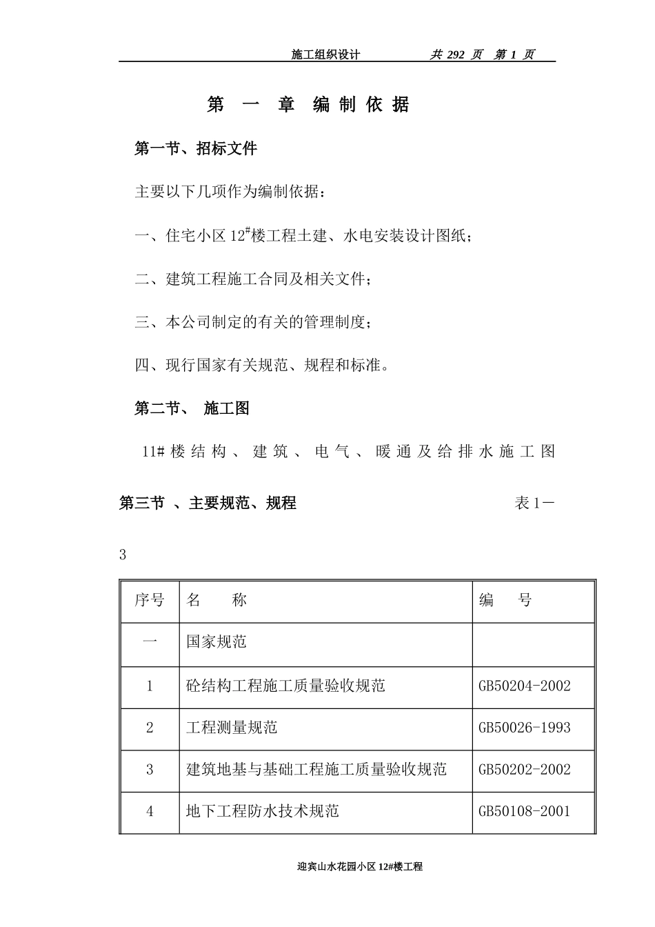 某住宅小区施工组织设计(DOC 249页)_第1页