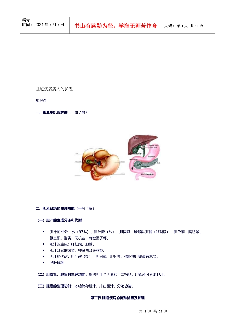 浅析胆道疾病病人的护理_第1页