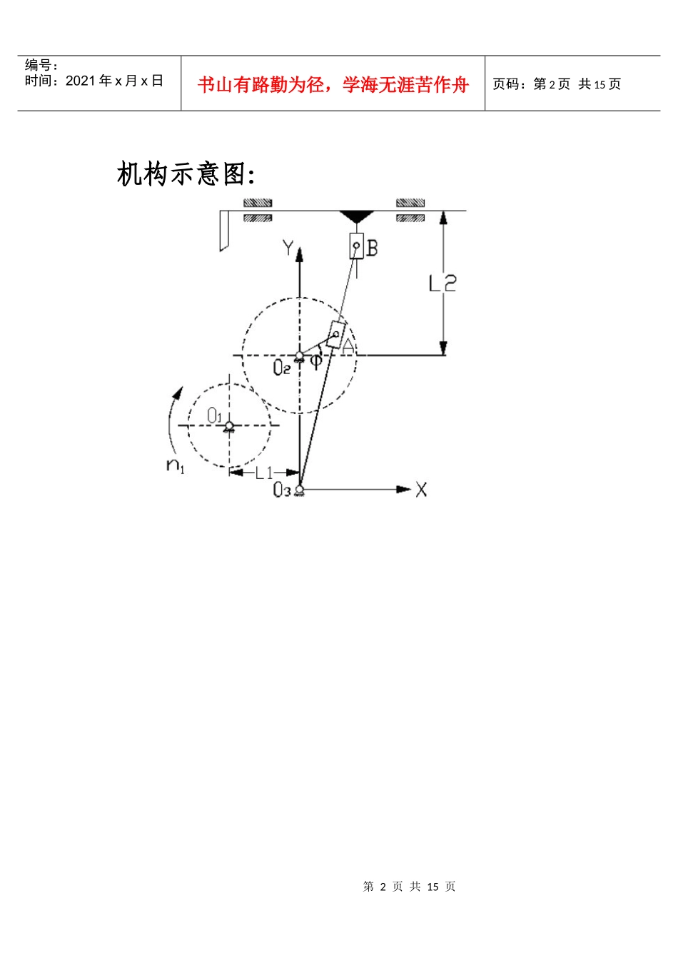 机械原理课程设计(牛头刨床机构)_第2页