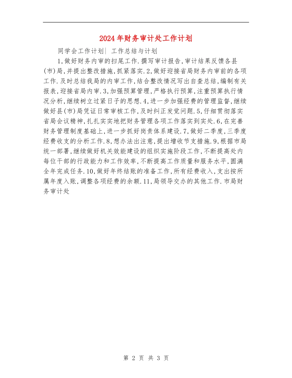 2024年财务审计处工作计划_第2页