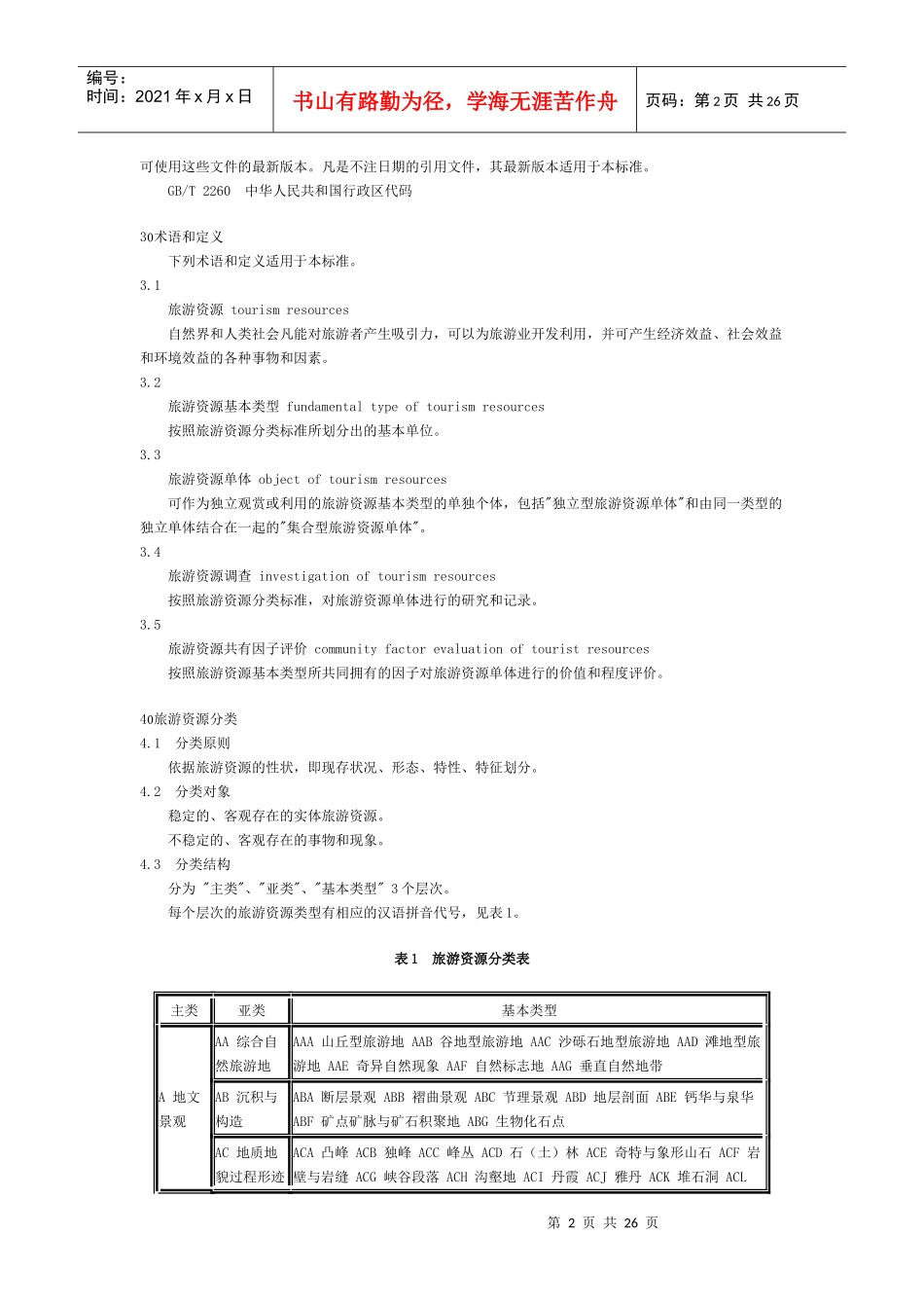 旅游资源分类、调查和评价_第2页