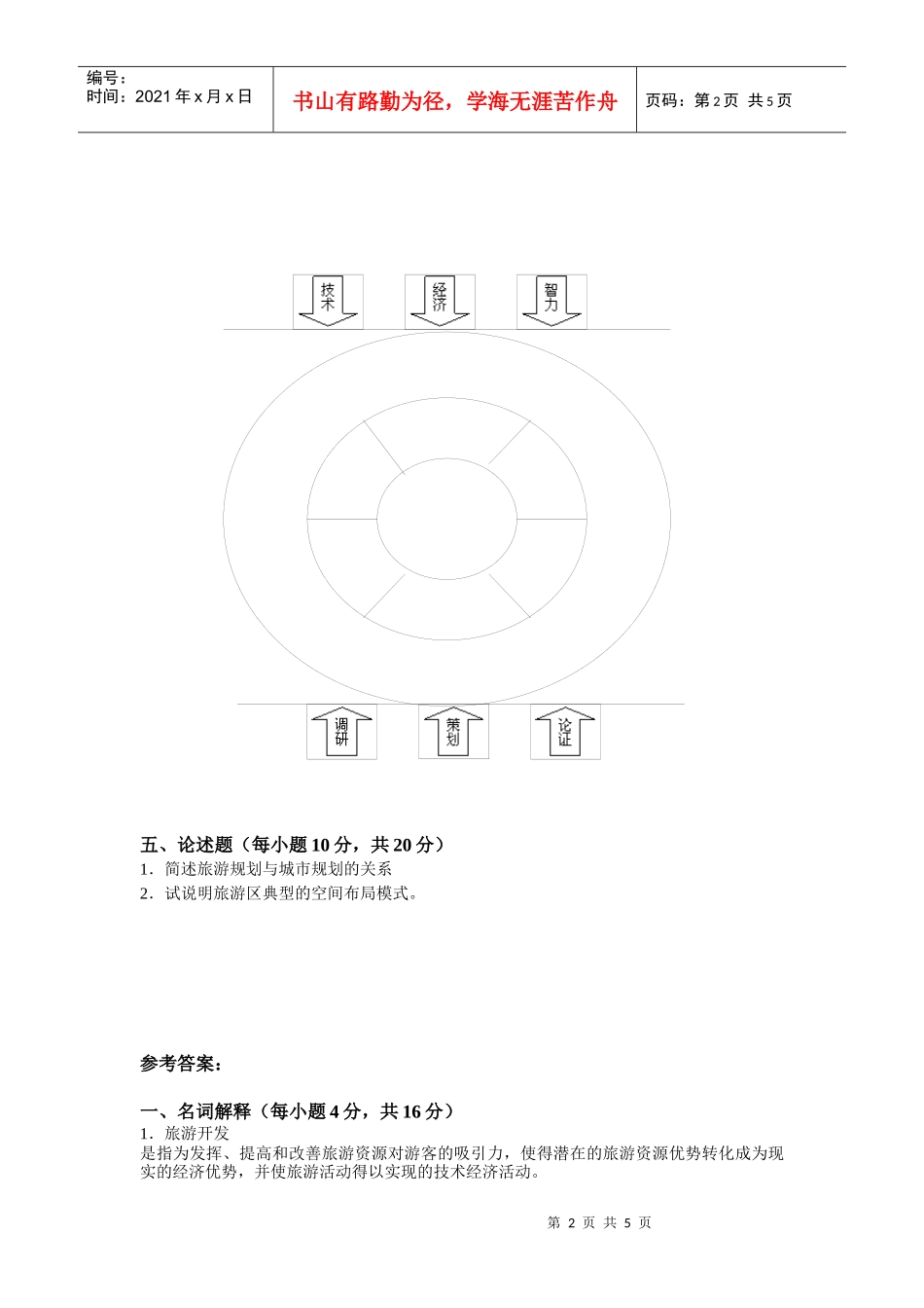 旅游规划与开发试卷二_第2页
