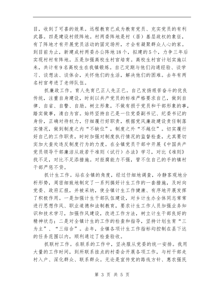 乡镇党委副书记工作总结_第3页