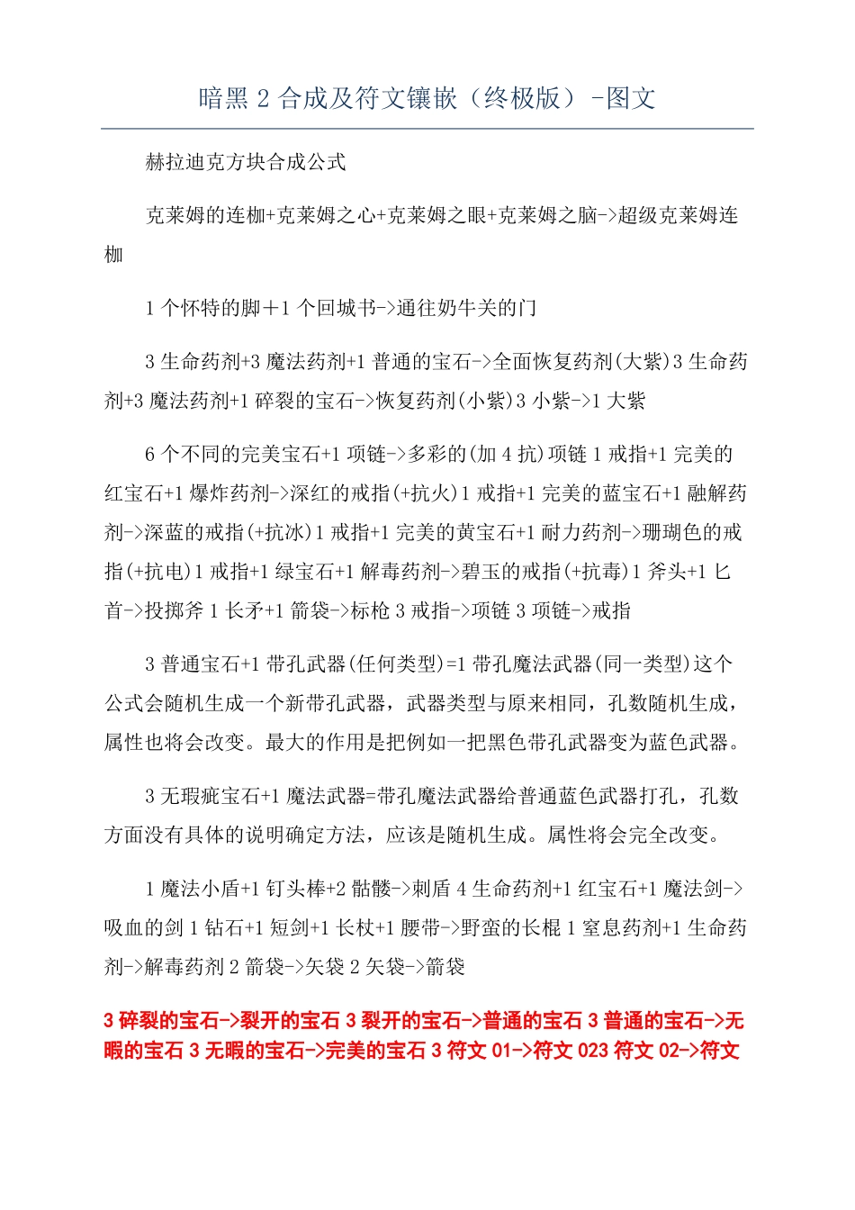 暗黑2合成及符文镶嵌终极版-图文_第1页