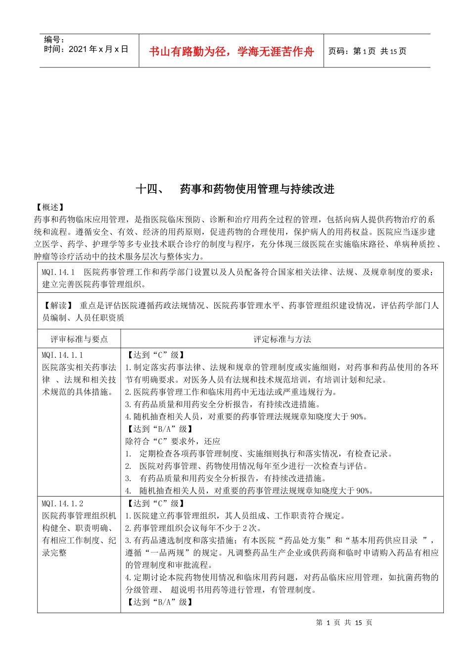 现代药事与药物使用管理与持续改进问题研讨_第1页