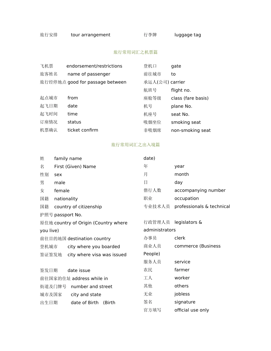 旅行常用词汇之机场指示篇_第2页