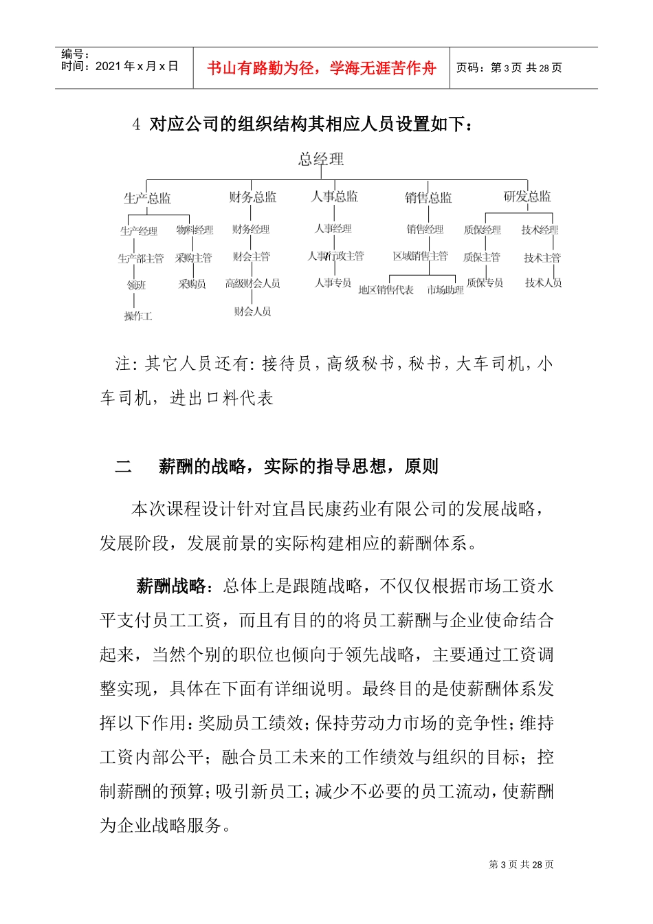 某某药业有限公司薪酬体系设计_第3页