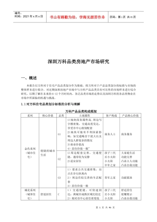 某地产品类房地产市场探讨