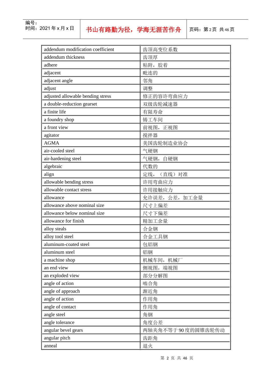 机械设计名词术语英中文对照表_第2页