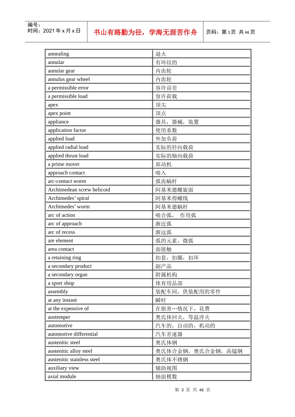 机械设计名词术语英中文对照表_第3页
