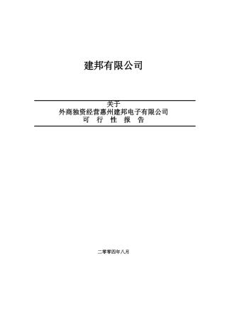 某电子公司可行性报告(doc 12页)